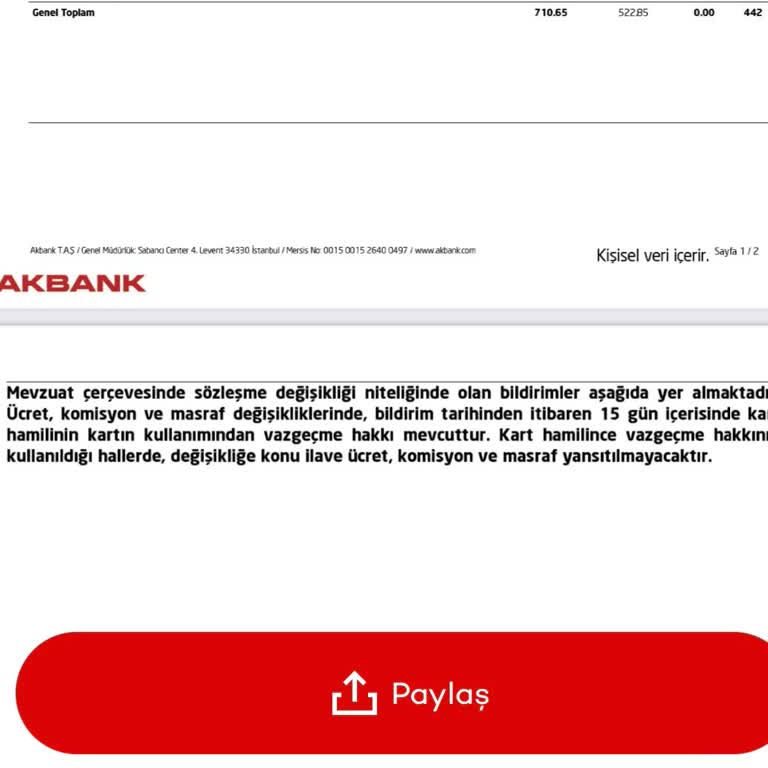 Akbank Kredi Kartı Üyelik Ücreti