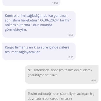 N11 Siparişim Teslim Edilmemesine Rağmen Teslim Edilmiş Gözüküyor!