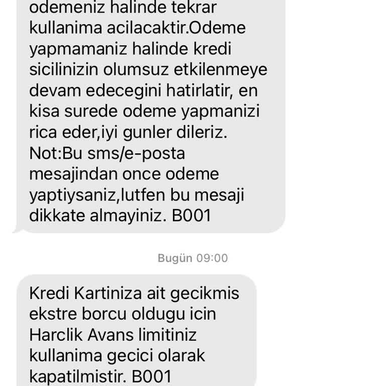 Ziraat Bankası Kredi Kartı Borcu Nedeniyle Harçlık Avans Kapatıldı