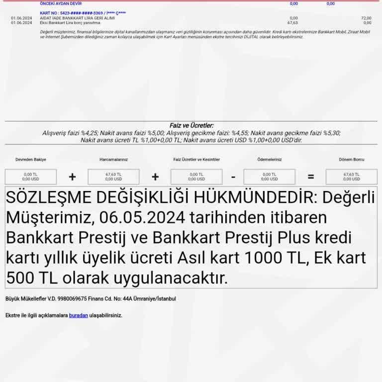 Ziraat Bankası Kart Ücreti İadesi