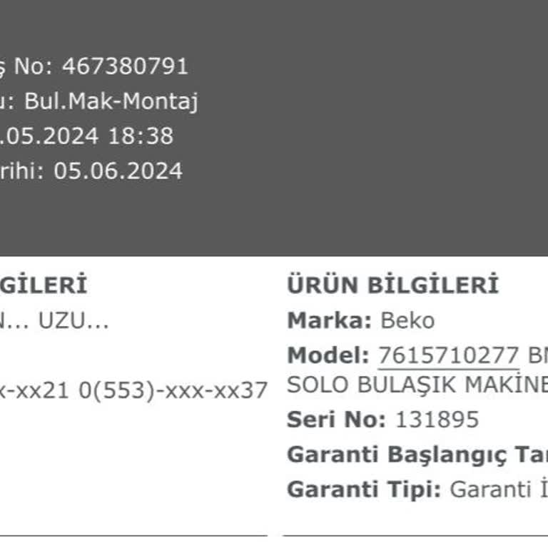Beko Arızalı Bulaşık Makinesi Gönderdiler Ve Yenisini Göndermiyorlar