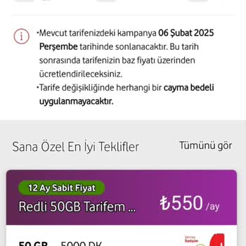 Vodafone Tarife Mağduriyeti Yaşıyorum