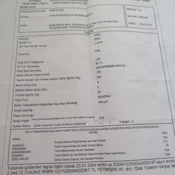 Volta 125cc APEC Motorumun Tescil Ve Plaka Basım Evraklarını Alamıyorum