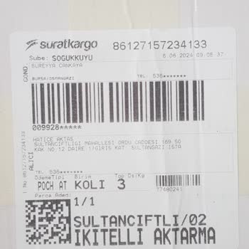 Sürat Kargo Sürat Sultançiftliği Kötü Şube