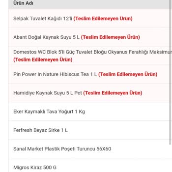 İstanbul Ortaköy Migros Getirilmeyen Sularım