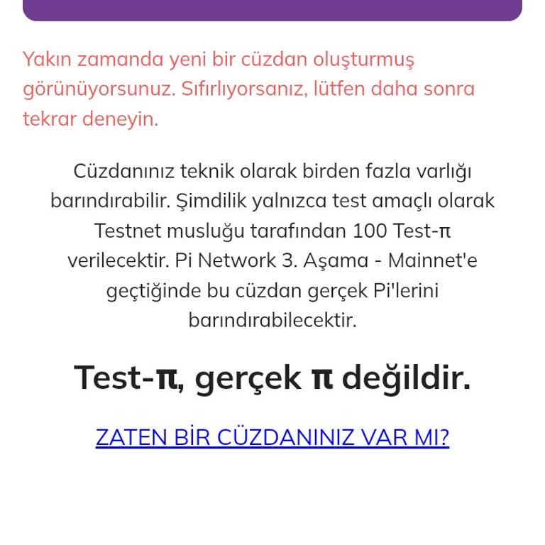 Pi Network Cüzdan Oluşturulmadığı Halde Oluşturuldu Gözüküyor