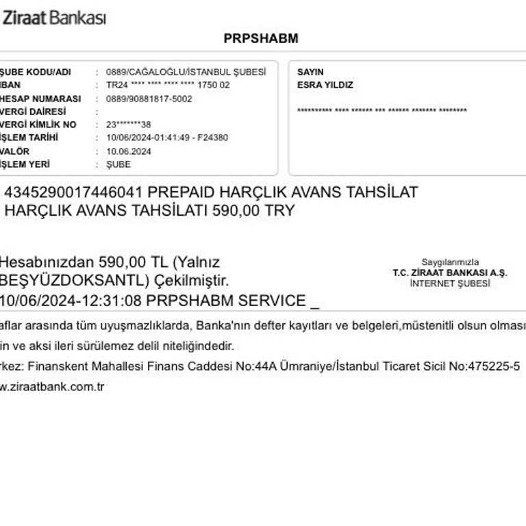 Ziraat Bankası KYK Harçlık Avans Tahsilatı