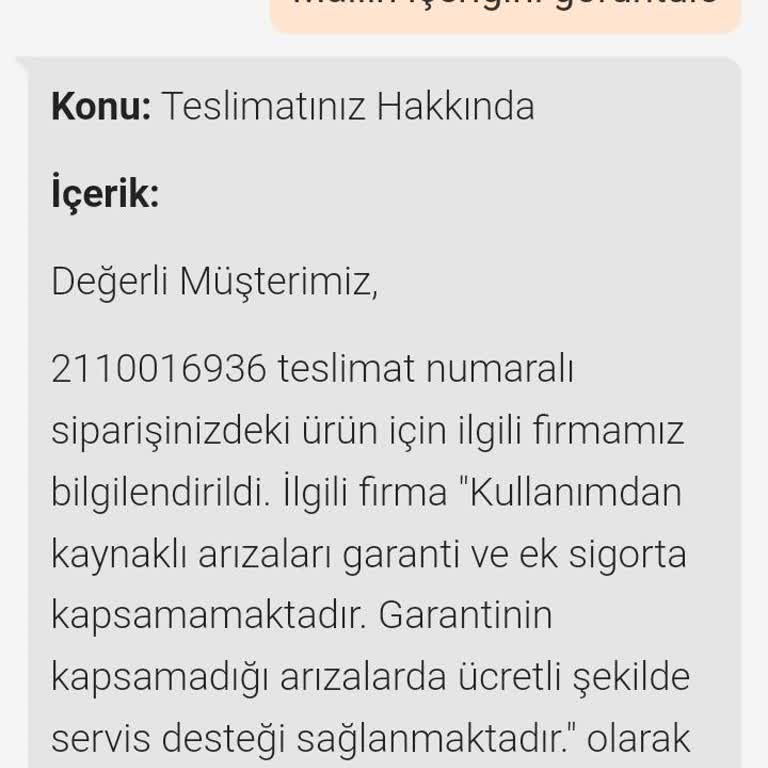 Trendyol Alınan Ürün Garanti Belgesi Ve Ek Trendyol Sigortası Sahte