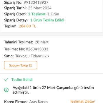 Türkoğlu Fidancılık Yanlış Ürün Gönderimi Ve Telafi Talebi