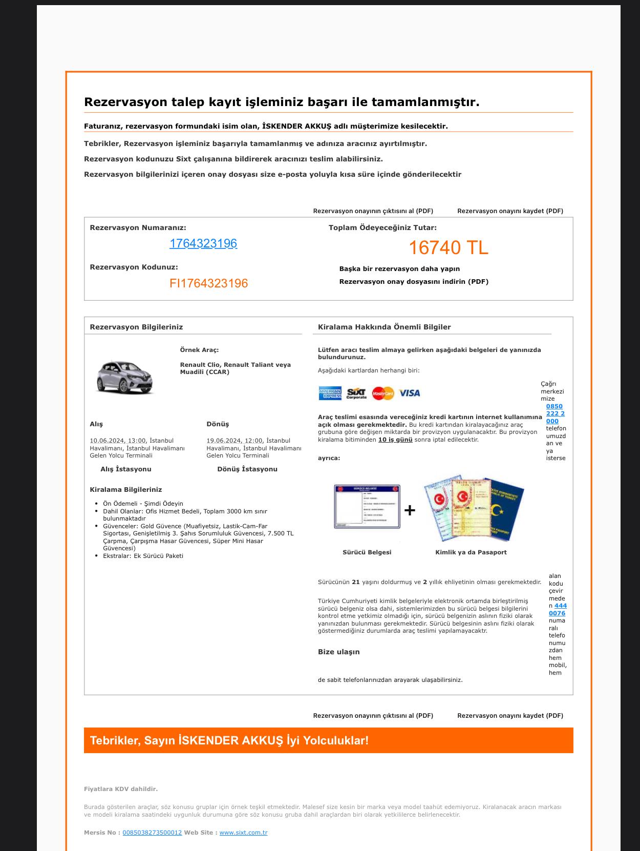 Sixt Rent A Çar - Şikayetvar