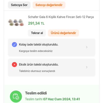 Hepsiburada Schafer Satıcısı Kırık Ürünleri Tedarik Etmiyor