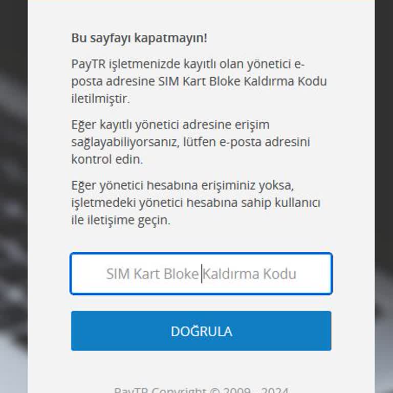 Paytr Sim Kart Bloke Kaldırma Kodu Bana Ulaşmıyor