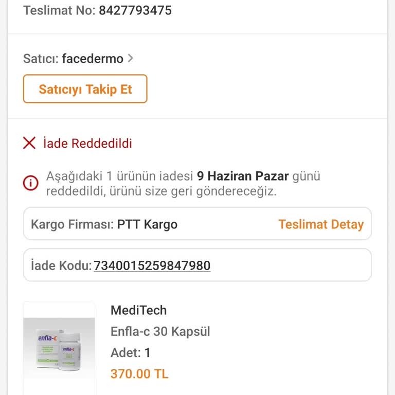 Trendyol Satıcısı Ürün İadesi Kabul Edilmedi