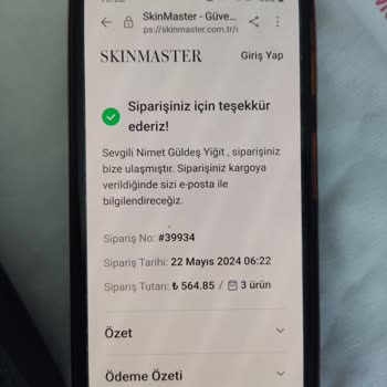 Skinmaster Firması Siparişlerim Gelmiyor.
