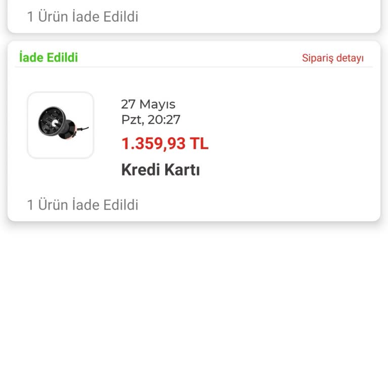 Arzum Stoktayken Aldığım Saç Kurutma Makinesi İade Ediliyor.