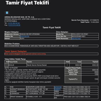 Arena Bilgisayar Kulaklığın Tamir Fiyatı Kulaklığın Satış Fiyatının 2 Katı