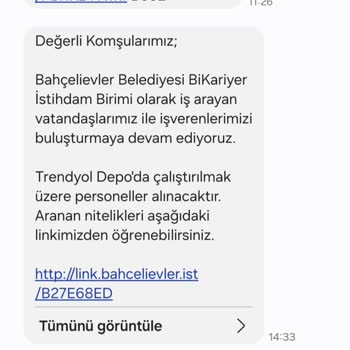 Bahçelievler Belediyesi'nden Gelen SMS'lerin İptali