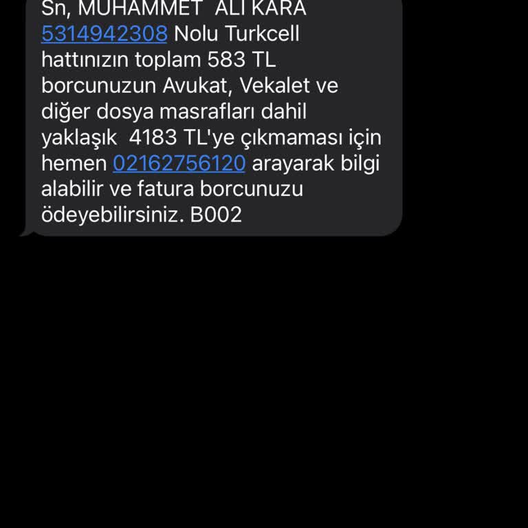 Turkcell Başkasının Borcu Bana Geliyor