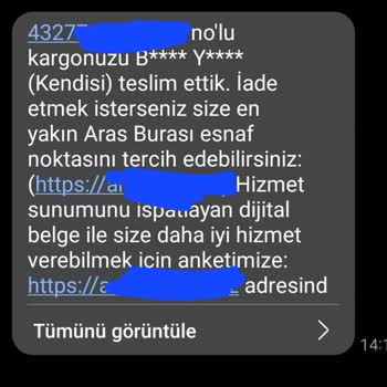 Aras Kargo Teslimat Şikayetleri Ve Yanlış Bilgi