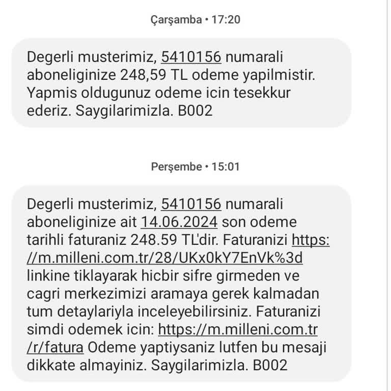 Millenicom İade Tutarı İstiyorum
