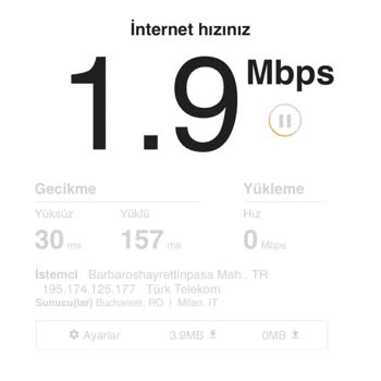 Kablo Net TÜRKSAT 1 MB İnternet Hızı Sağlıyor