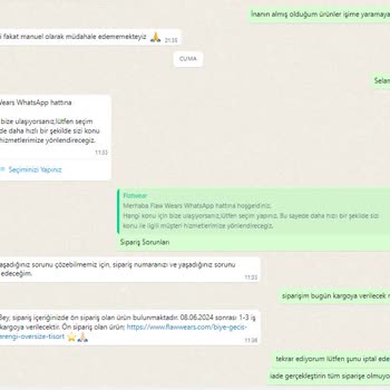 Flawwear Ürün Kargolama Müşteri Memnuniyetsizliği
