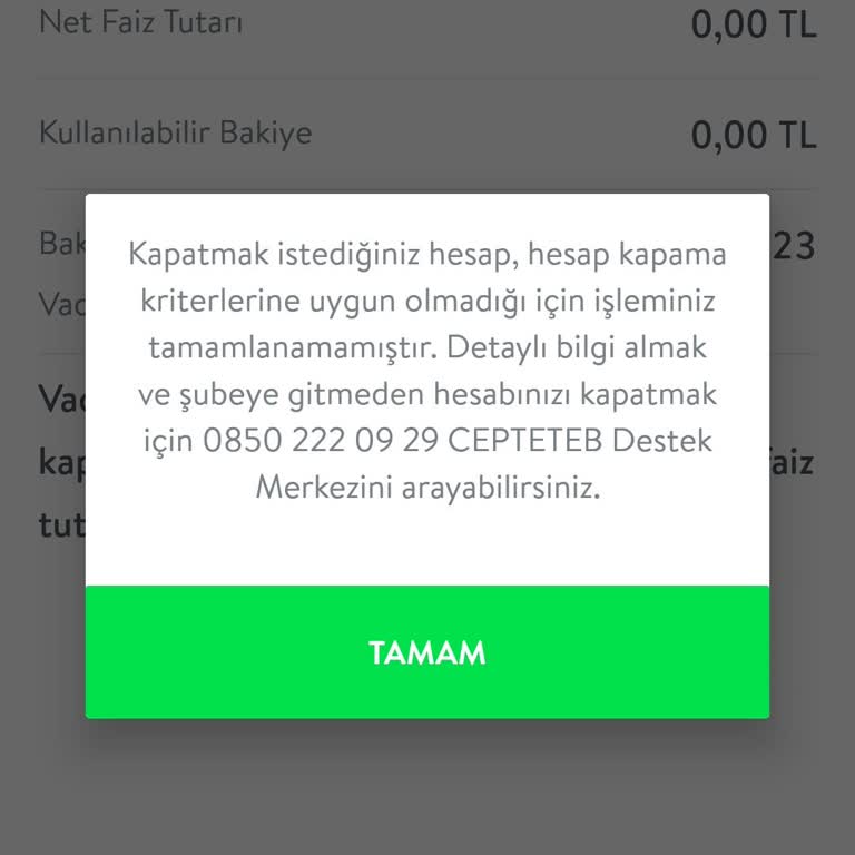 TEB Faizsiz Kredi İle Müşteri Yapıp Hesabi Kapatmıyor