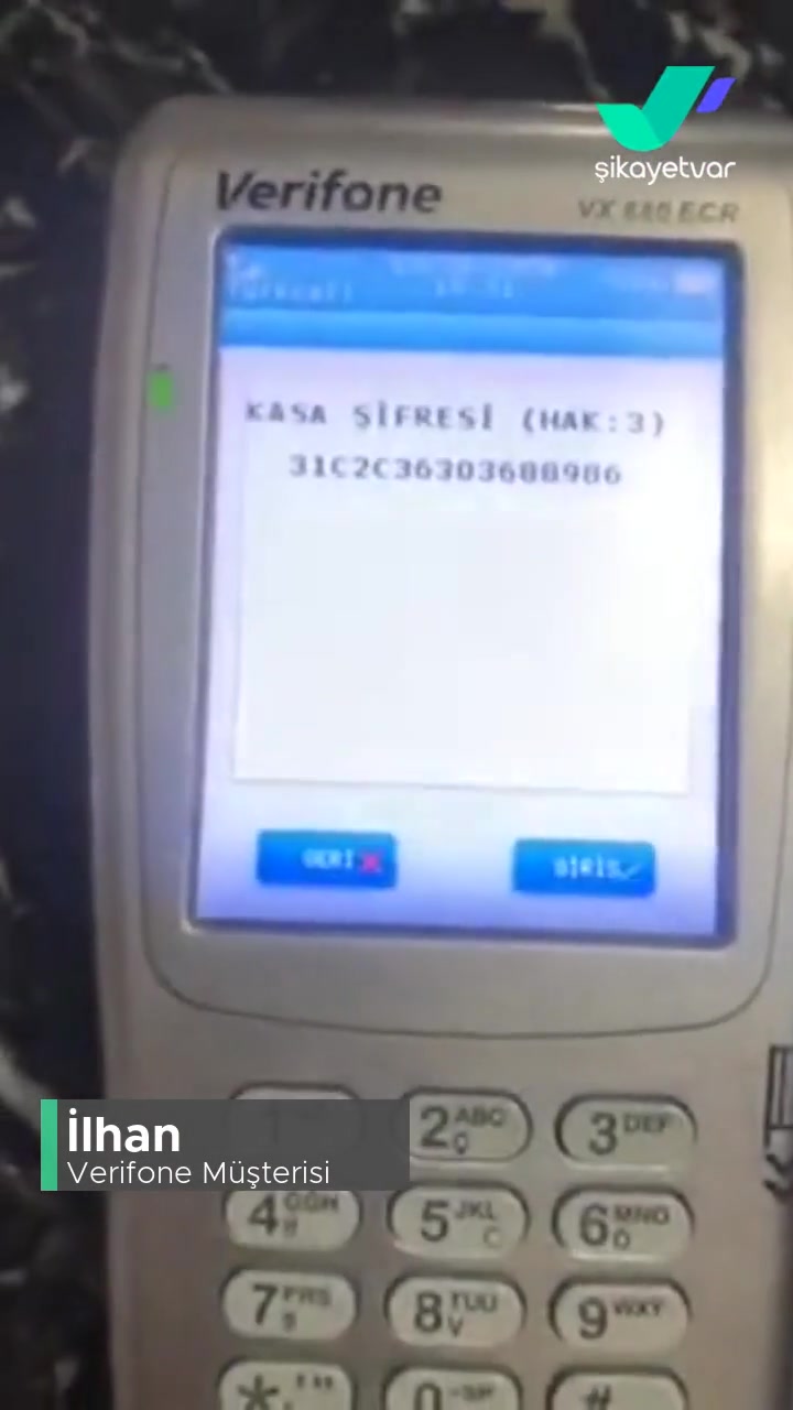 Verifone Kasa Şifresi Hatası! videonun kapak resmi