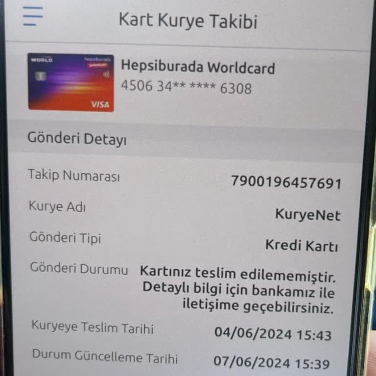 Yapı Kredi Bankası Teslim Edilemeyen Kredi Kartı!