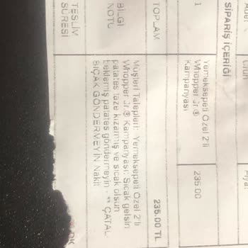 Burger King Bozuk Ve Soğuk Ürünler