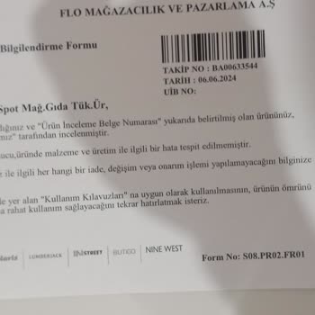 FLO Ayakkabı Hatalı Ürün Sorumlu Ayakkabı
