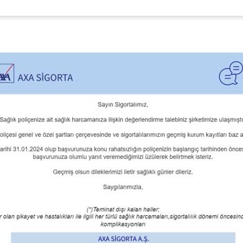 Axa Sigorta Tamamlayıcı Sağlık Sigortası