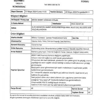 Bilicra Connect Kamera Problemi