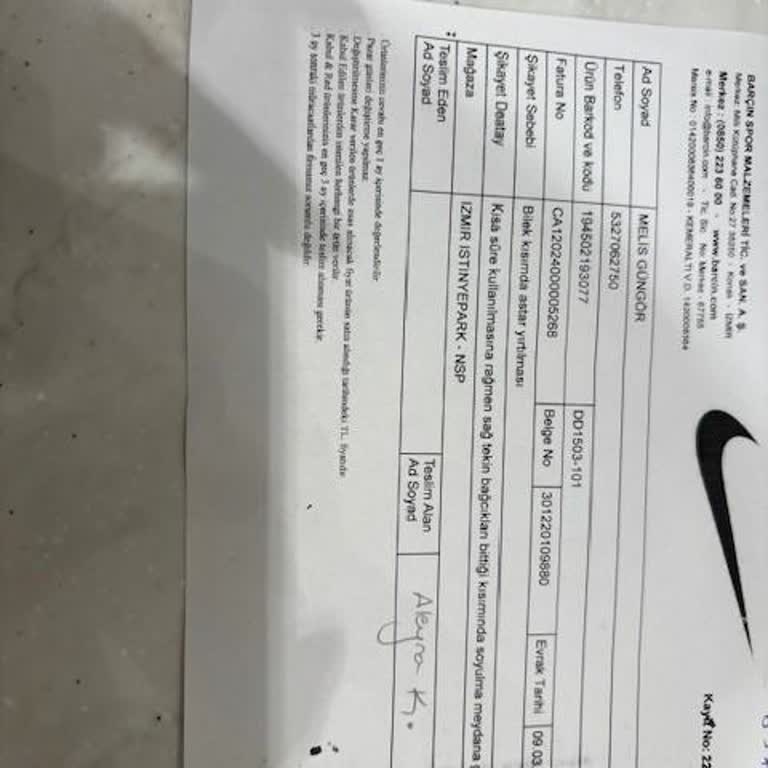 Nike Ürün İnceleme Problemi