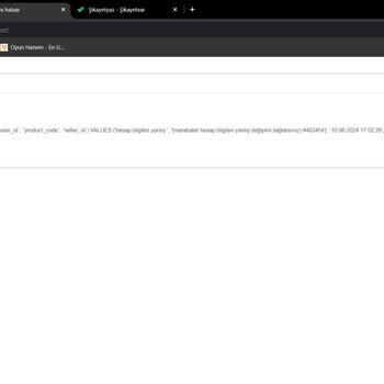 Oyun Hanem Destek Talebi Bozuk