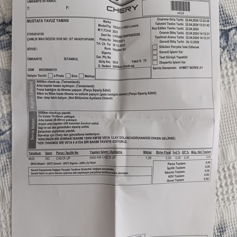 Chery Garantiye Girmeyen Fren Arızası