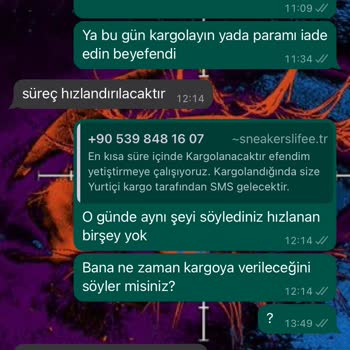 Sneakerslife.tr İade Yapmıyorlar Ürünü De Göndermiyorlar