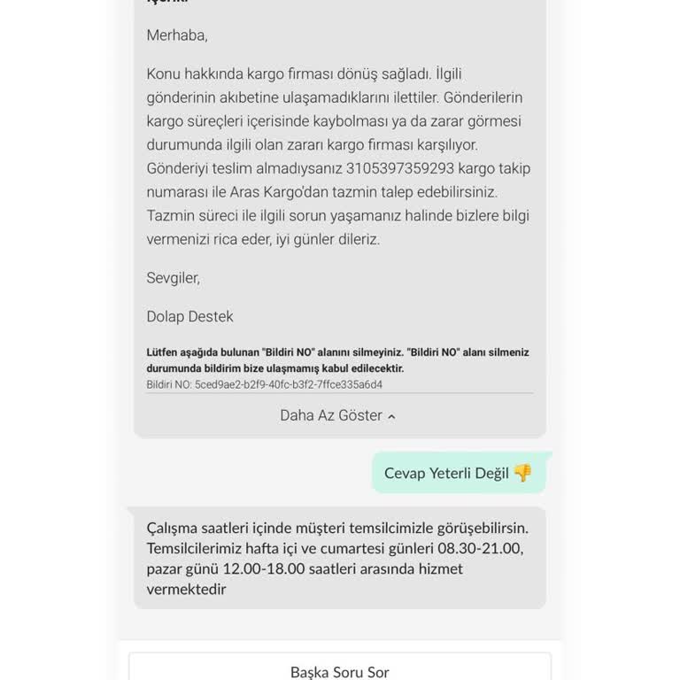 Aras Kargo-kayıp Kargo Ve Sıfır Telafi