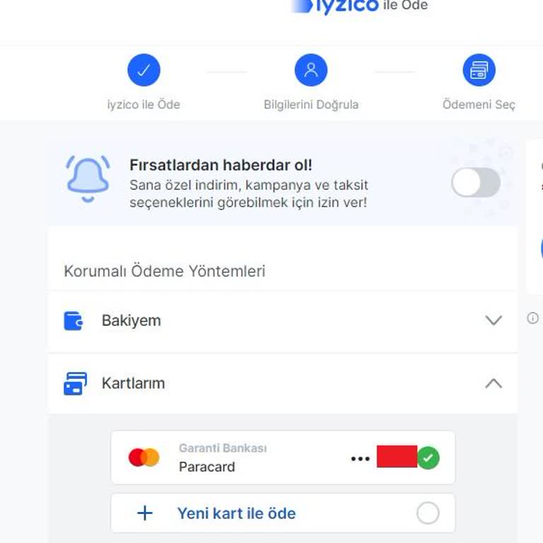 İyzico Kayıtlı Kart Silme