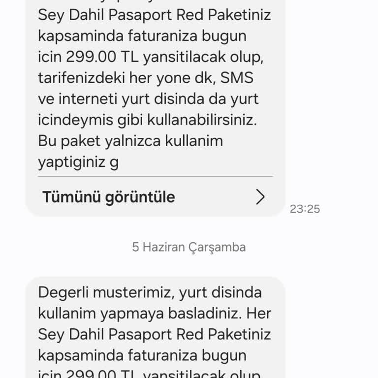 Vodafone Şikayet/ Kullanmadığım Halde Yurt Dışında Kullanım Bedeli