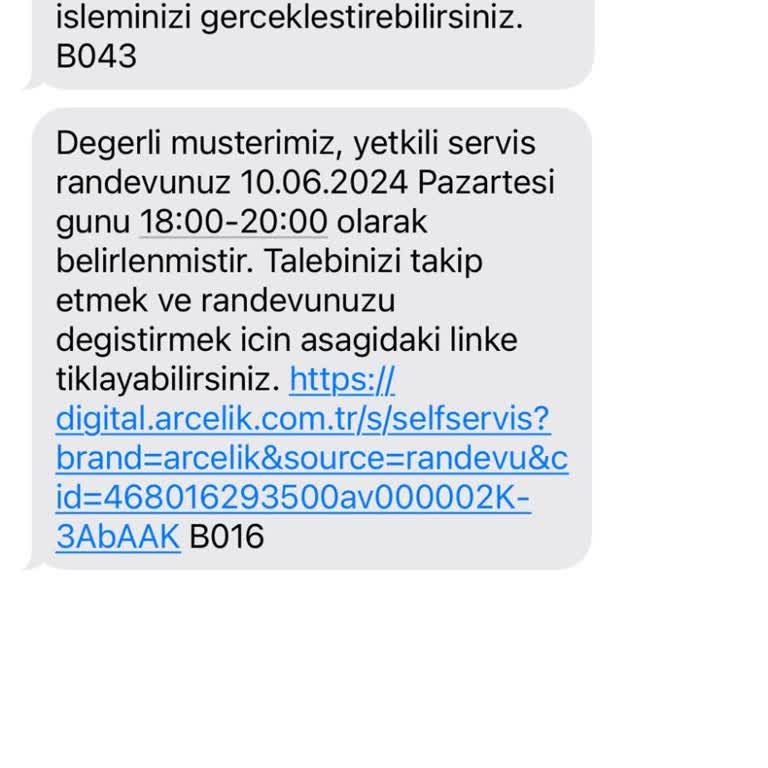 Arçelik Yetkili Servis Randevu Sorumsuzluğu