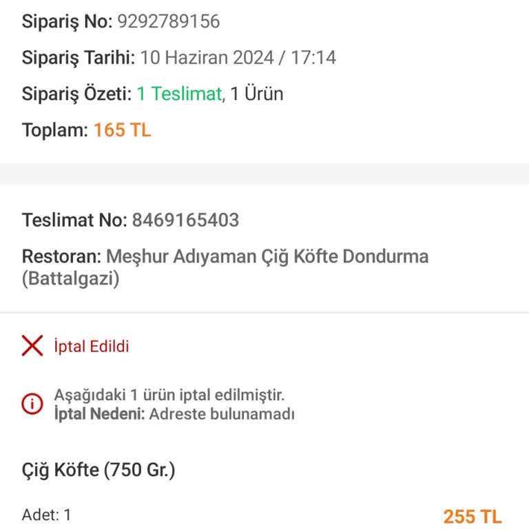 Trendyol Yemek'te Yaşadığım Kurye Sorunu Ve Müşteri Memnuniyeti Eksikliği