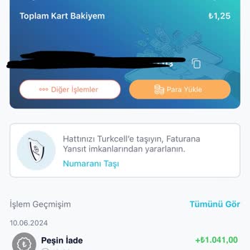 Paycell İade Param Gözükmüyor