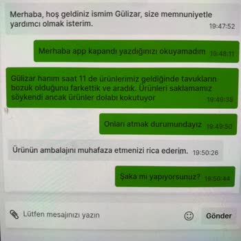 Tazedirekt Bozuk Tavuk Ürünü