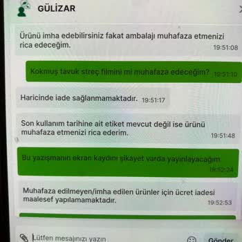 Tazedirekt Bozuk Tavuk Ürünü