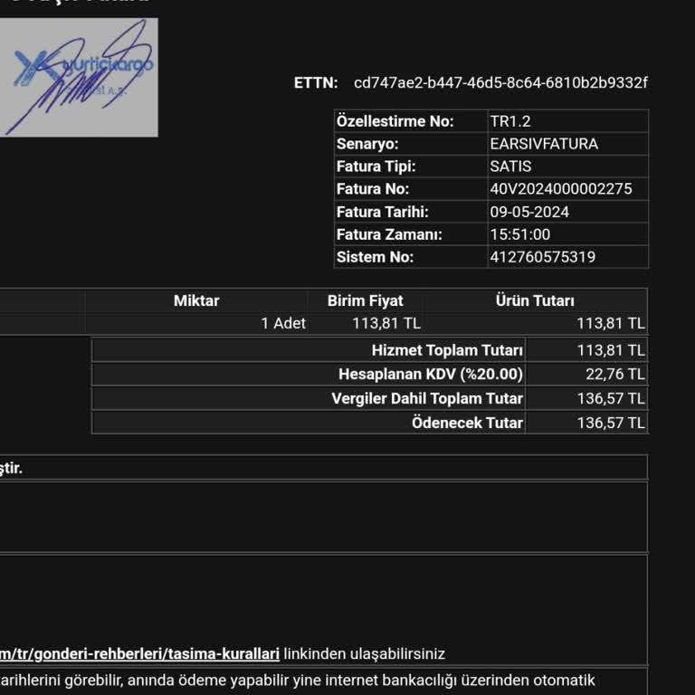 Yurtiçi Kargo Faturanız Ektedir Mesajı!