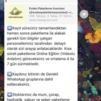 Paketlemeacentesi (Instagram) Evde Paketleme İşi İŞKUR V KOSGEB Başvuru Adı Altında