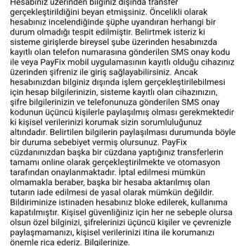 Payfix Hesabımdan Paramın Çalınması