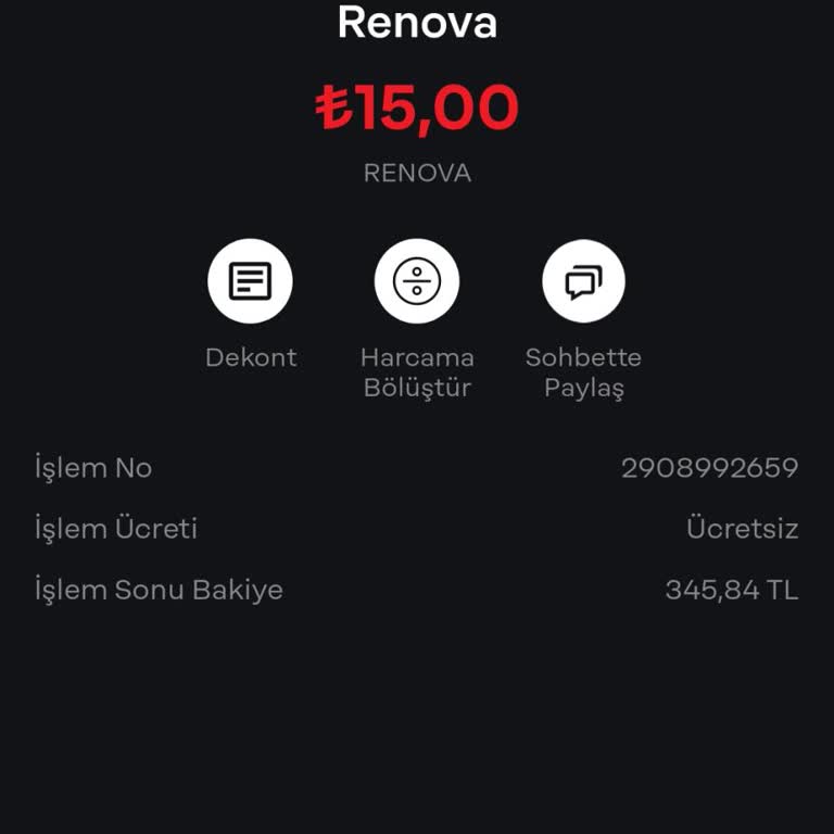 Papara'nın Renova Başlığı İle Hesaptan Para Çekmesi