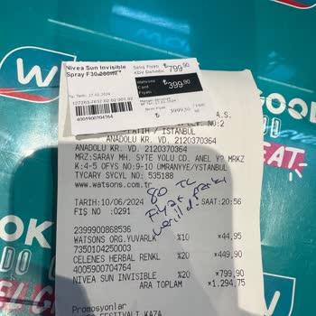 Watsons Reyonla Kasa Fiyat Farkı